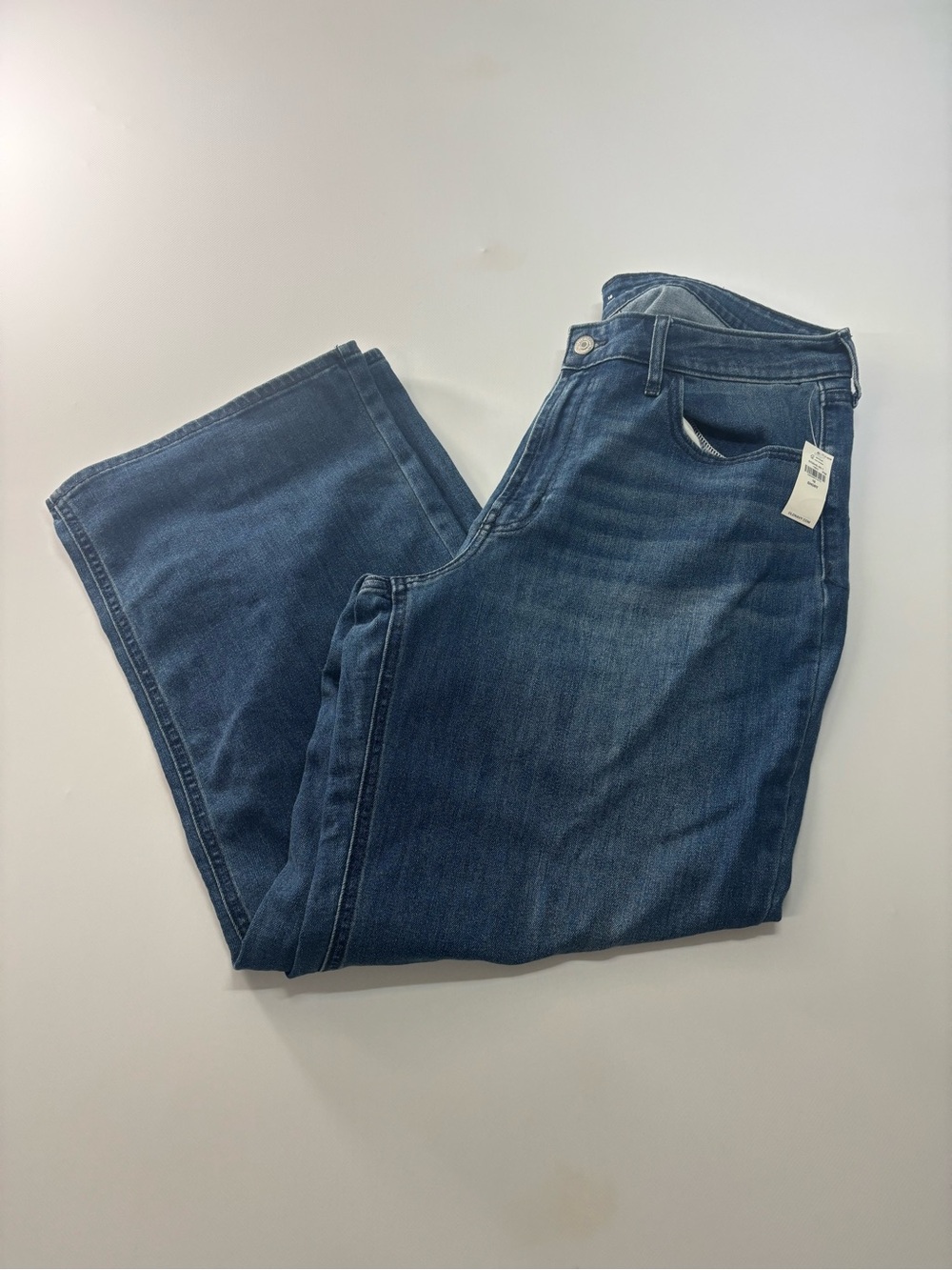 Old Navy OG WOW Boyfriend Jeans Size 16 Short High‎ Rise Blue Denim Stretch NWT
